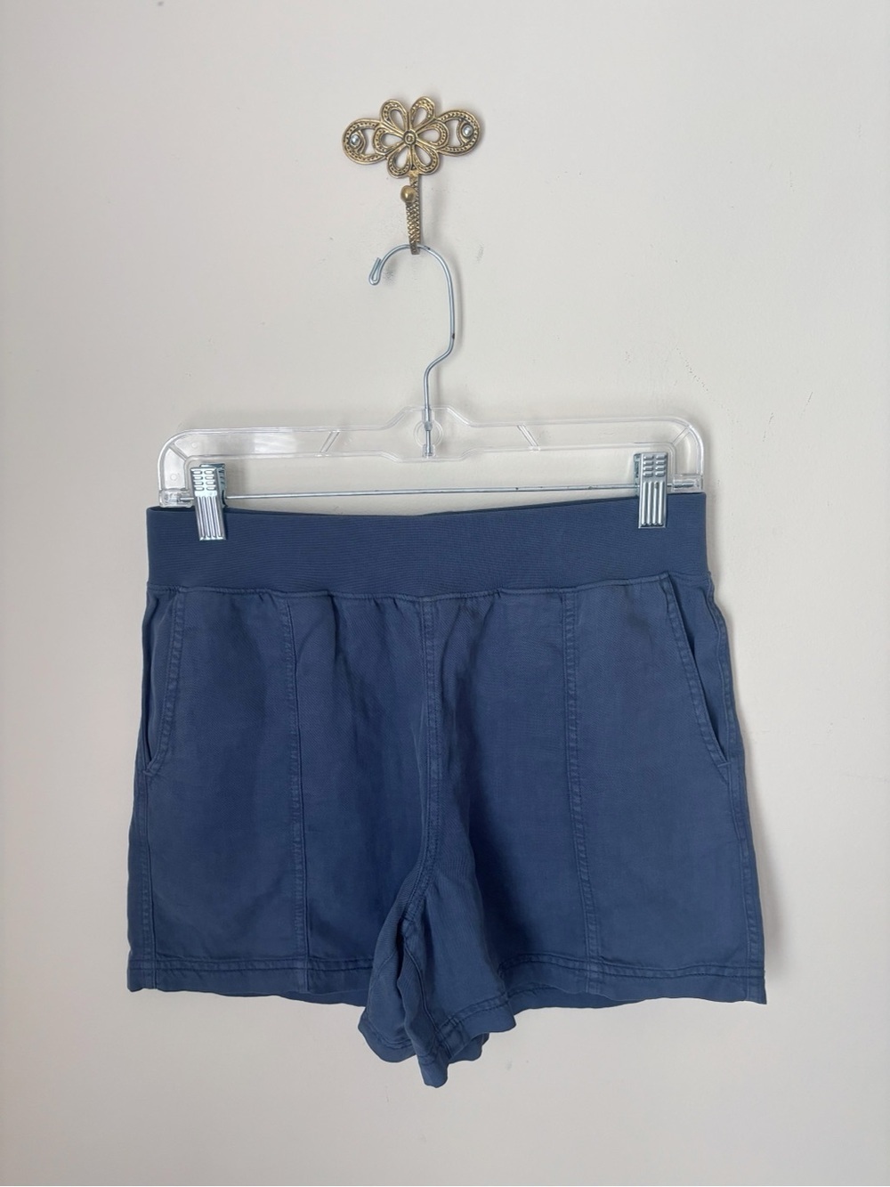 Faherty Navy Blue Linen Blend Arlie Short XS